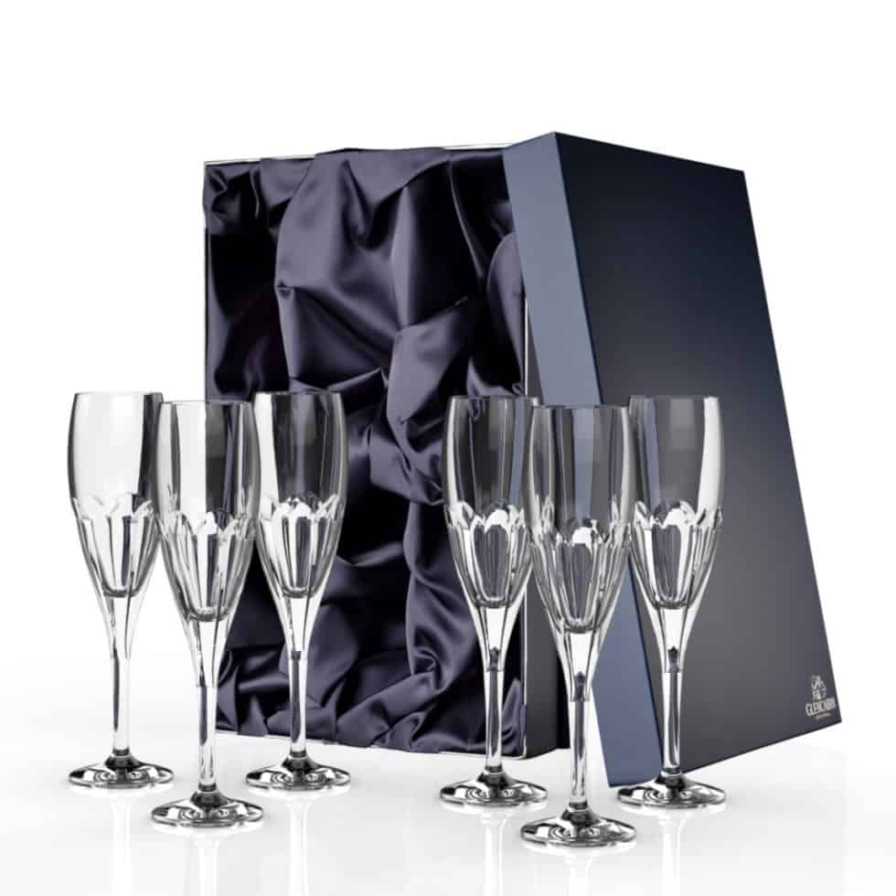 Lewis Champagne Flutes Set of 6 | Crystal Champagne Flutes